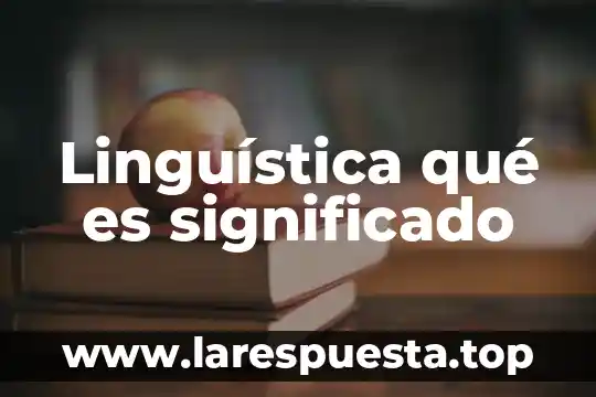 Linguística qué es significado