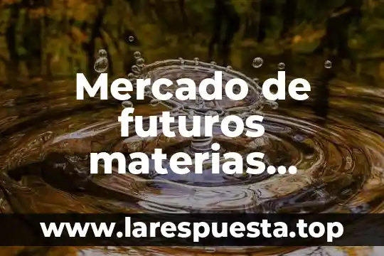 Que es gestion de primas en deposito 7 Mercado de futuros materias primas que es
