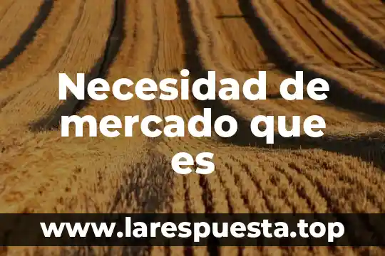 Necesidad de mercado que es