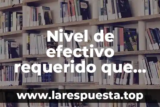 Nivel de efectivo requerido que es