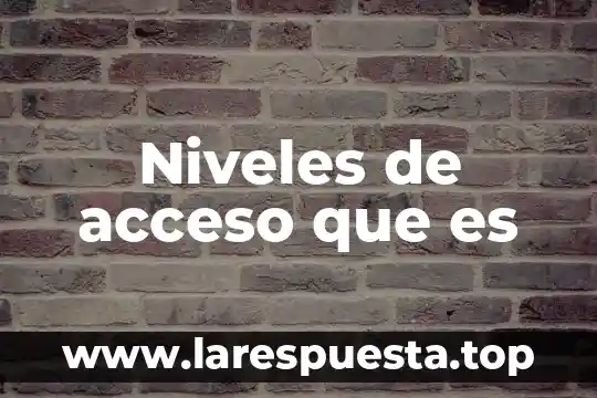 Que es un punto de acceso en informatica 7 Niveles de acceso que es