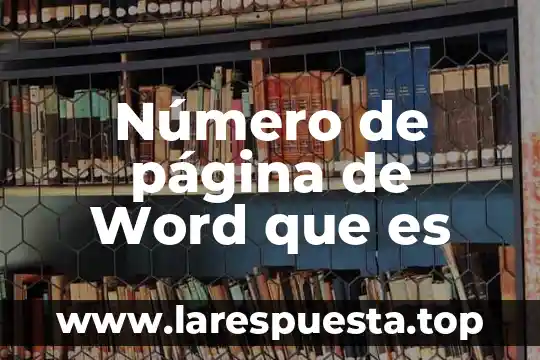 Número de página de Word que es