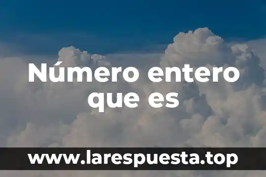 Que es número absoluto y sus caracteristicas 4 Número entero que es