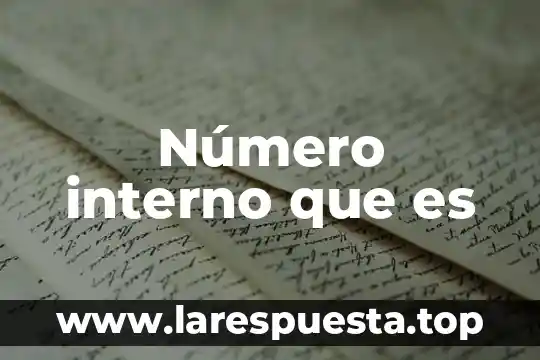 Número interno que es