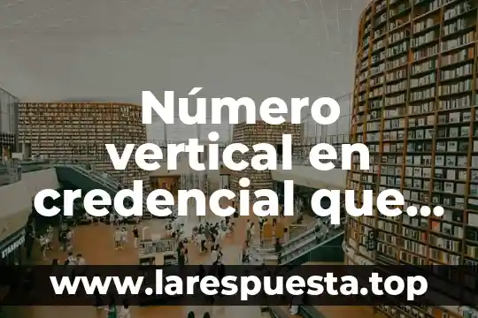 Número vertical en credencial que es