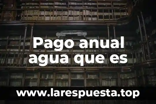 Método del valor anual que es 5 Pago anual agua que es