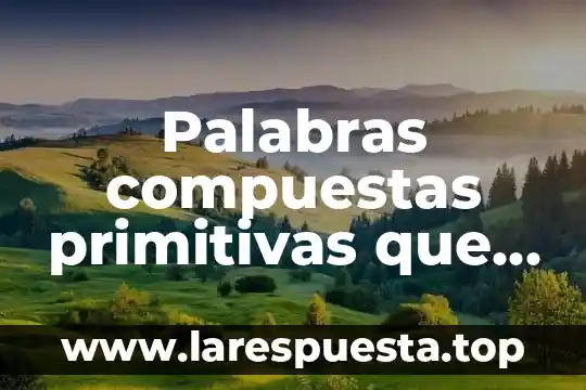 En pocas palabras que es la cultura 6 Palabras compuestas primitivas que es cuales son