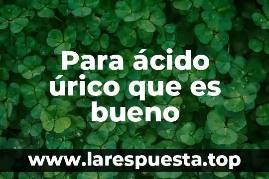 Qué es el ácido úrico y cómo se cura 4 Para ácido úrico que es bueno