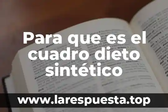 Qué es un cuadro de diálogo informática 6 Para que es el cuadro dieto sintético