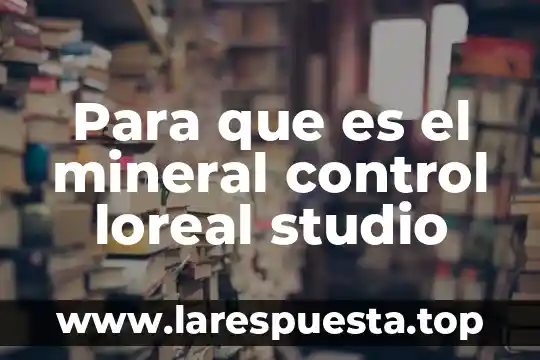 Para que es el mineral control loreal studio