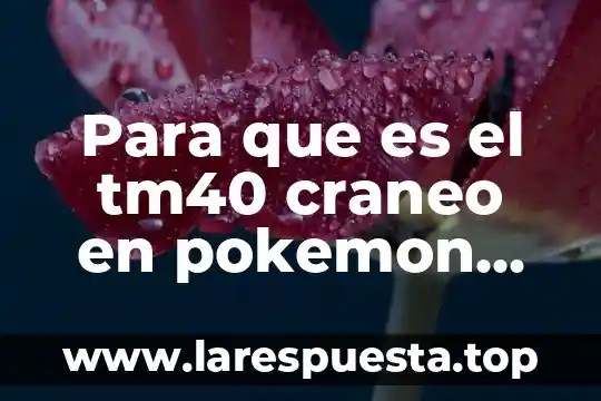 Para que es el tm40 craneo en pokemon red