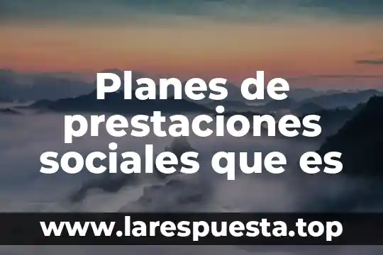 Planes de prestaciones sociales que es