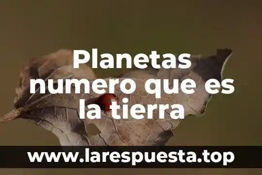 Planetas numero que es la tierra