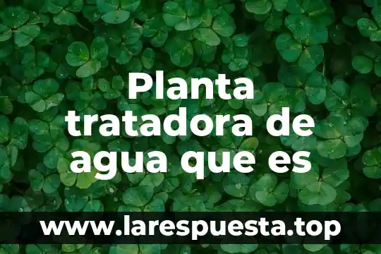 Planta tratadora de agua que es