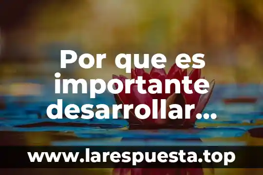 Por que es importante desarrollar habilidades