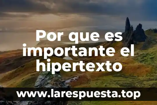 Que es lo mas importante de la danzon 8 Por que es importante el hipertexto