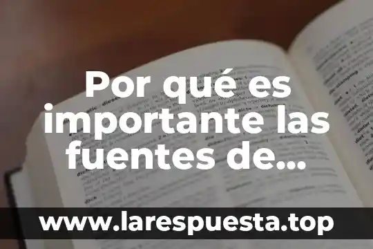 Por qué es importante las fuentes de información