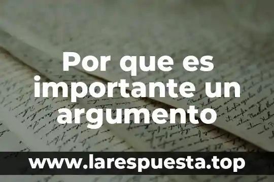 Por que es importante un argumento
