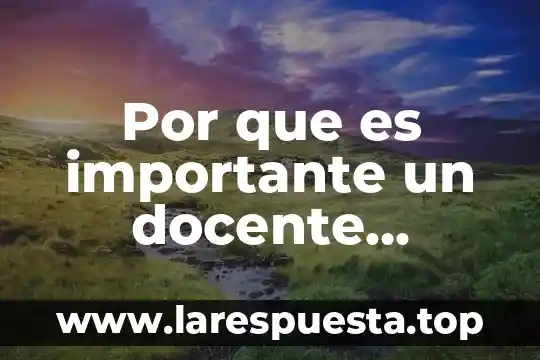 Por que es importante un docente innovador segun autor