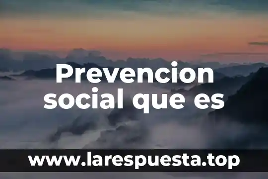 Prevencion social que es