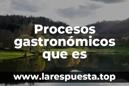 Que es servicios de estandarización de especificaciones 4 Procesos gastronómicos que es