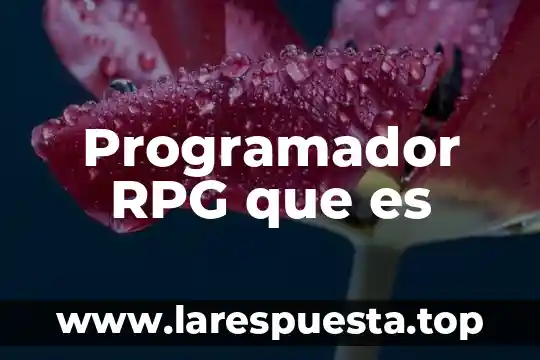 Que es ser un programador en android 8 Programador RPG que es