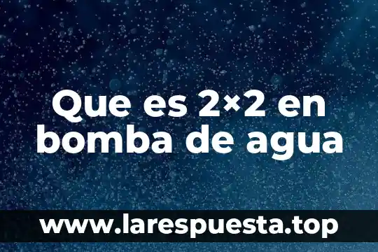 Que es la bomba de sodio y potasio en biologia 4 Que es 2×2 en bomba de agua