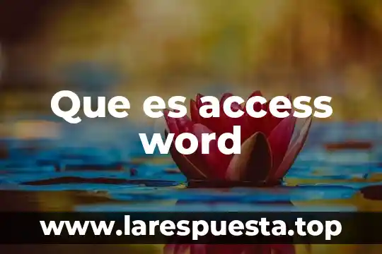 Que es registro access 7 Que es access word