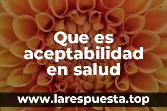 Que es aceptabilidad en salud