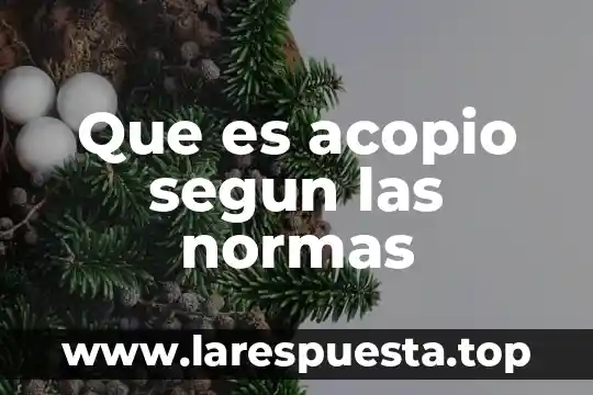 Que es el derecho normas legales 3 Que es acopio segun las normas