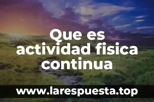 Que es el recorrido total en física 4 Que es actividad fisica continua