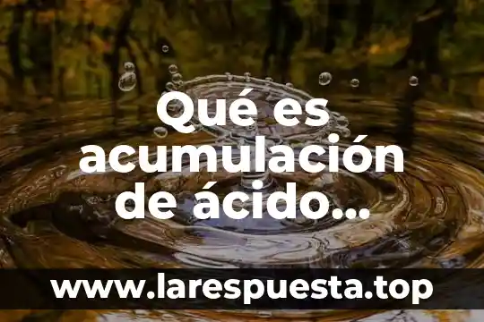 Que es el acido lactico y como se dren 4 Qué es acumulación de ácido láctico