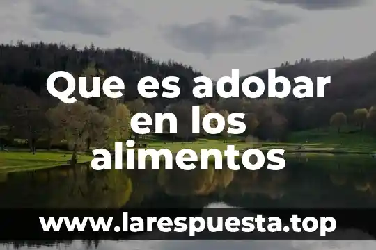Chatarra de alimentos que es 8 Que es adobar en los alimentos