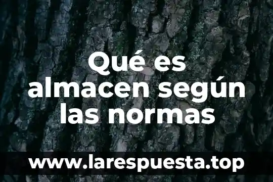 Que es el derecho normas legales 4 Qué es almacen según las normas