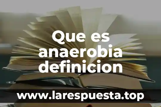 Que es anaerobia definicion