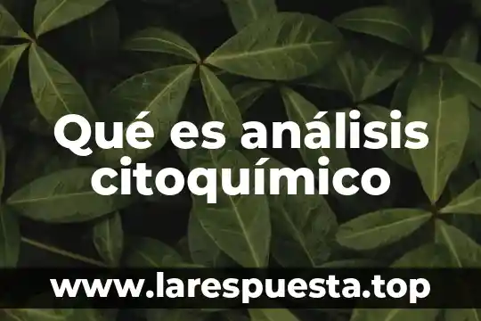 Que es un analisis de arc 3 Qué es análisis citoquímico