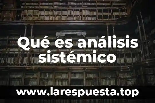 Qué es análisis sistémico