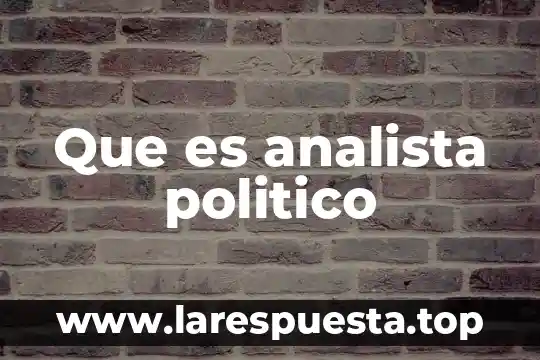 Que es analista politico
