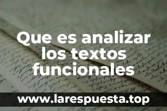 Que es analizar los textos funcionales