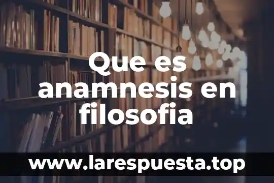 Que es anamnesis en filosofia