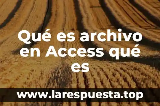 Que es registro access 5 Qué es archivo en Access qué es