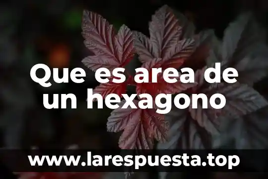 Que es area de un hexagono