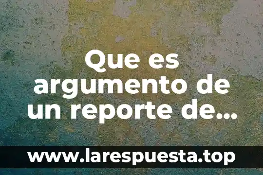 Que es argumento de un reporte de una obra