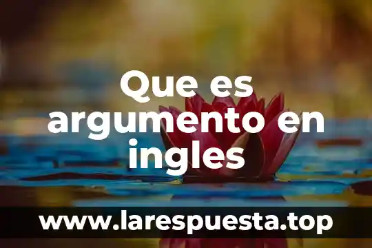 Que es argumento en ingles