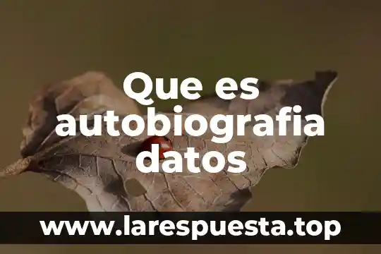 Que es autobiografia datos