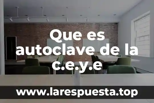 Que es autoclave de la c.e.y.e