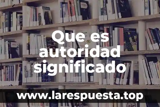 Que es autoridad significado