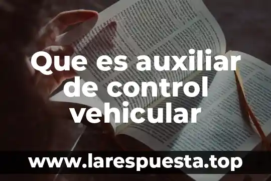 Que es control de calidad.ipn 4 Que es auxiliar de control vehicular