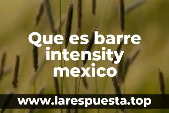 Que es barre intensity mexico