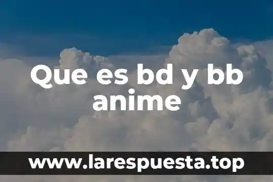Que es vivir plenamente anime 4 Que es bd y bb anime
